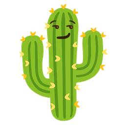 smirking face and cactus
