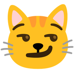 smirking face and cat face