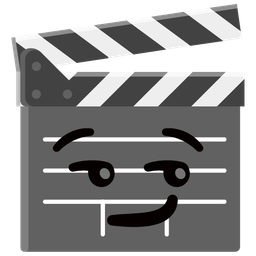 smirking face and clapper board