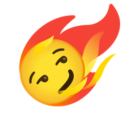 smirking face and comet