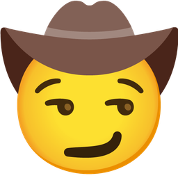 smirking face and cowboy hat face