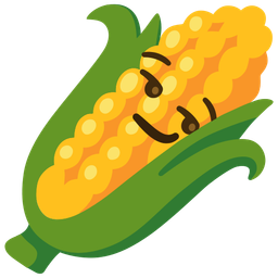 smirking face and ear of corn
