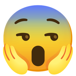 smirking face and face screaming in fear