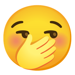smirking face and face with hand over mouth