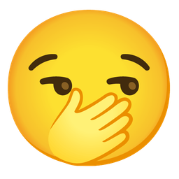 smirking face and face with open eyes and hand over mouth