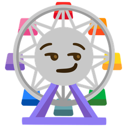 smirking face and ferris wheel