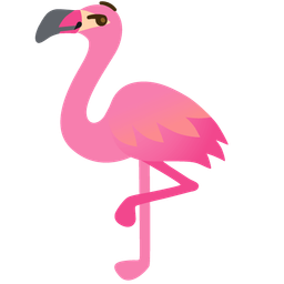 smirking face and flamingo
