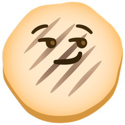 smirking face and flatbread