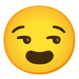 smirking face and frowning face with open mouth