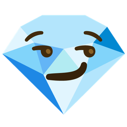 smirking face and gem stone