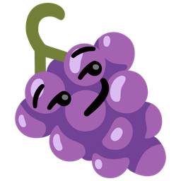 smirking face and grapes