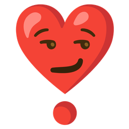 smirking face and heart exclamation