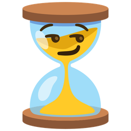 smirking face and hourglass not done