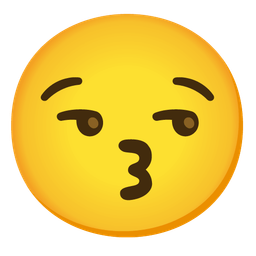 Smirking face and Kissing face