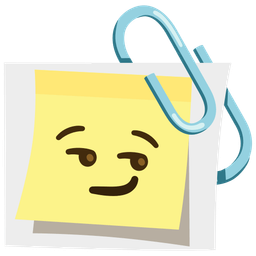 smirking face and linked paperclips