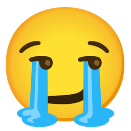 smirking face and loudly crying face