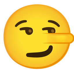 smirking face and lying face