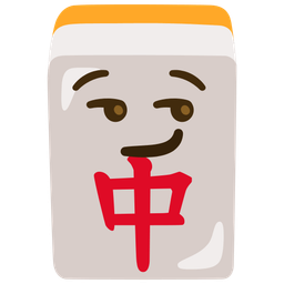 smirking face and mahjong red dragon