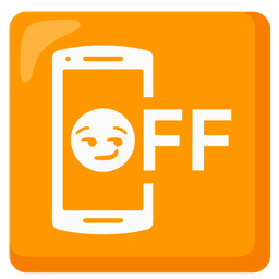 smirking face and mobile phone off
