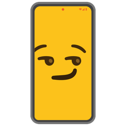 smirking face and mobile phone