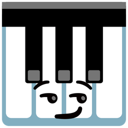 smirking face and musical keyboard