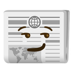smirking face and newspaper
