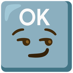 smirking face and OK button