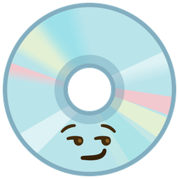 smirking face and optical disk