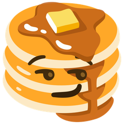 smirking face and pancakes
