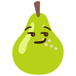 smirking face and pear