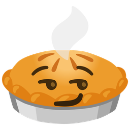 smirking face and pie