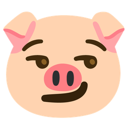 smirking face and pig face
