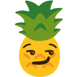 smirking face and pineapple