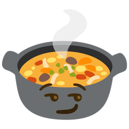 smirking face and pot of food