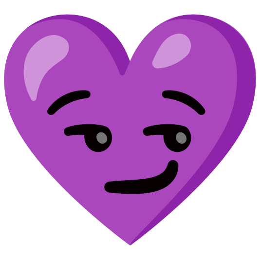 Smirking face and Purple heart