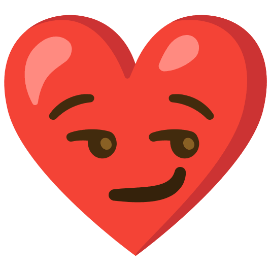 Smirking face and Red heart