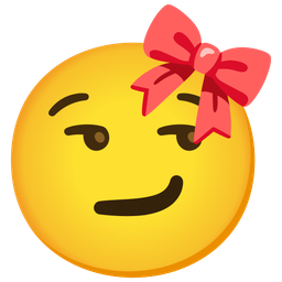 smirking face and ribbon