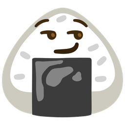 smirking face and rice ball