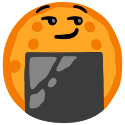 smirking face and rice cracker