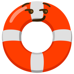 smirking face and ring buoy