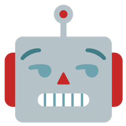 smirking face and robot