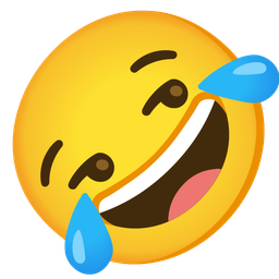 Smirking face and Rolling on the floor laughing