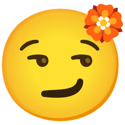 smirking face and rosette