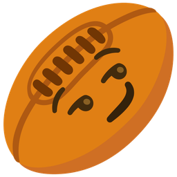 smirking face and rugby football