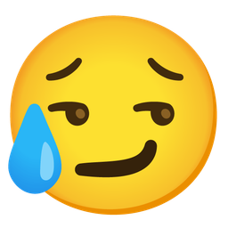 smirking face and sad but relieved face