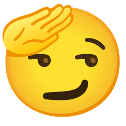 smirking face and saluting face