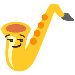 smirking face and saxophone
