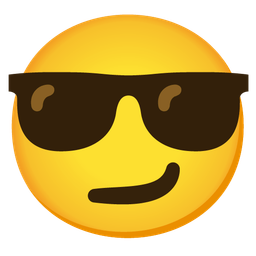 smirking face and smiling face with sunglasses
