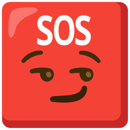 smirking face and SOS button