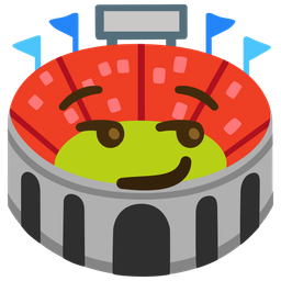 smirking face and stadium